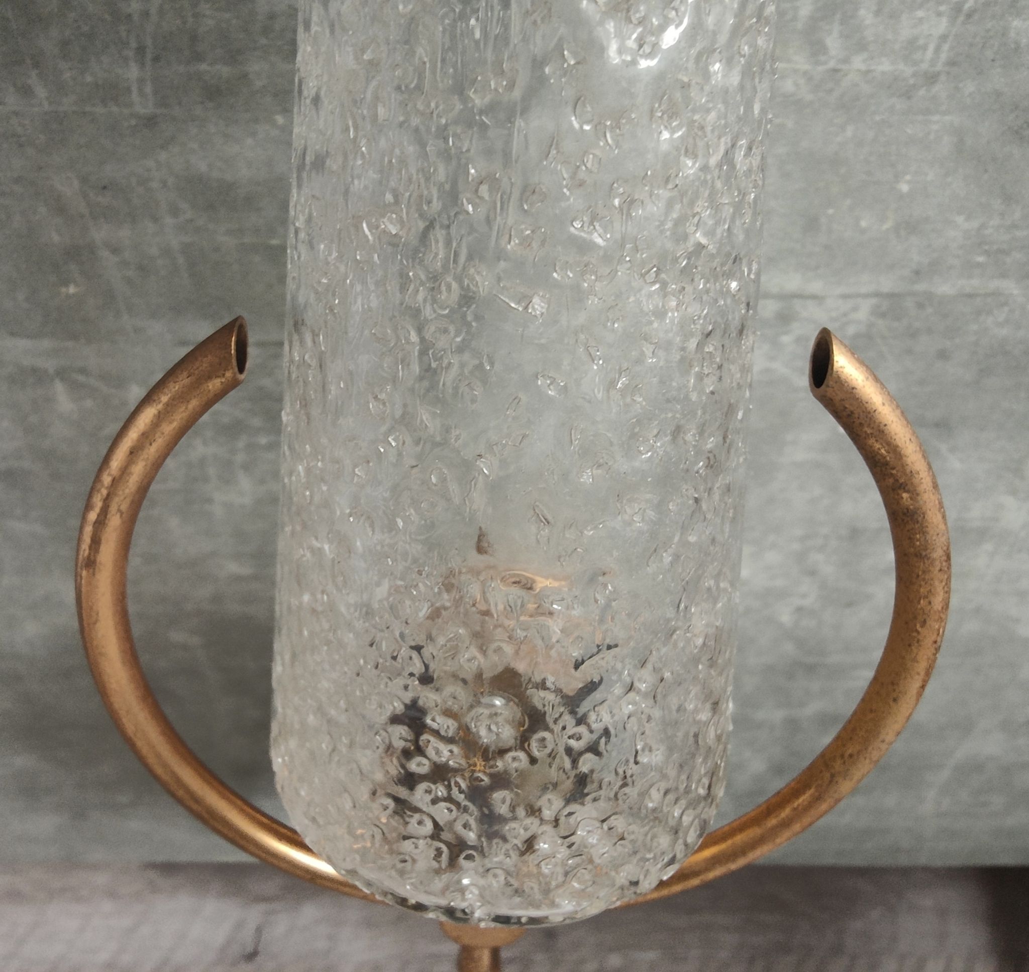 Paire appliques verre et métal doré