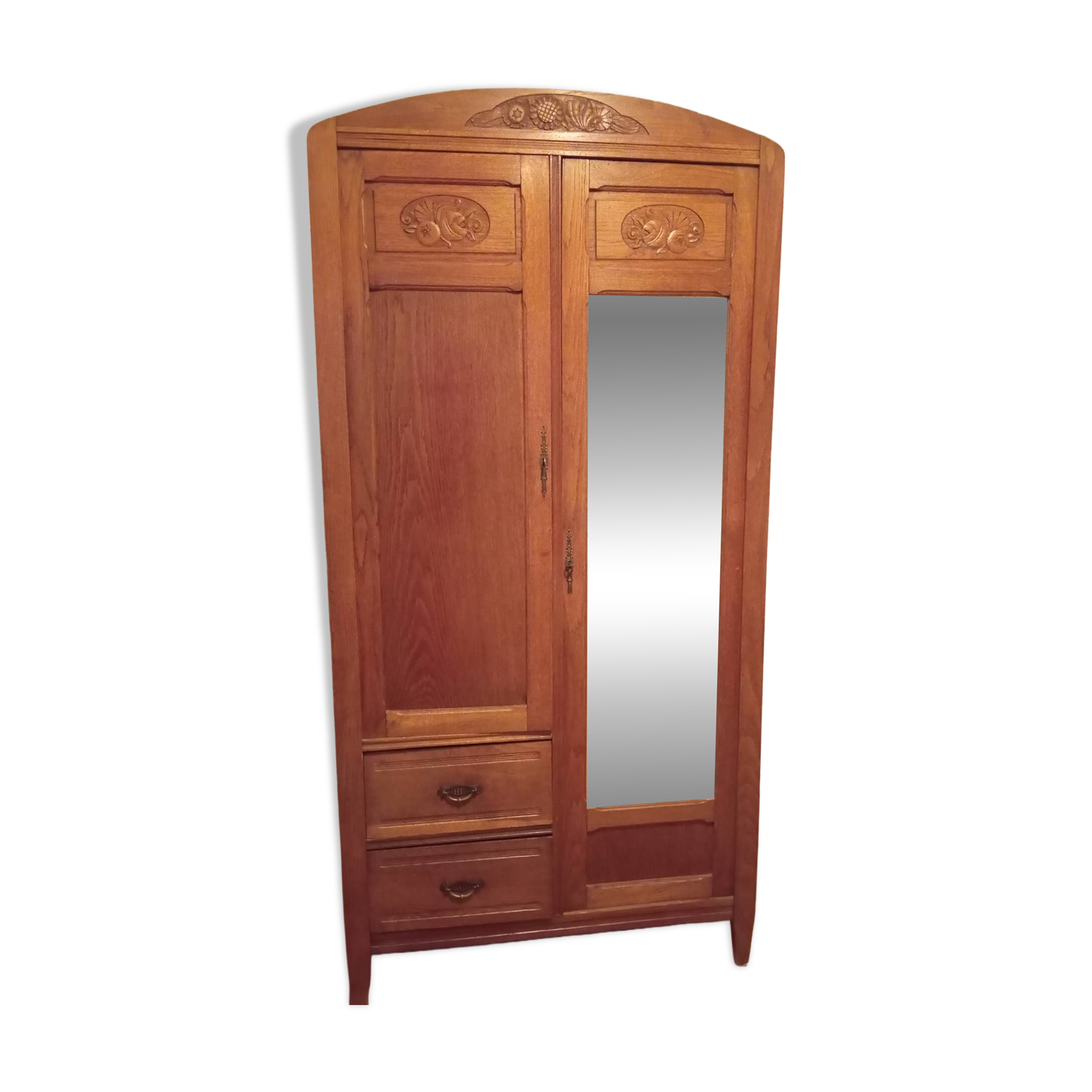 Parisian Art Deco wardrobe in solid oak