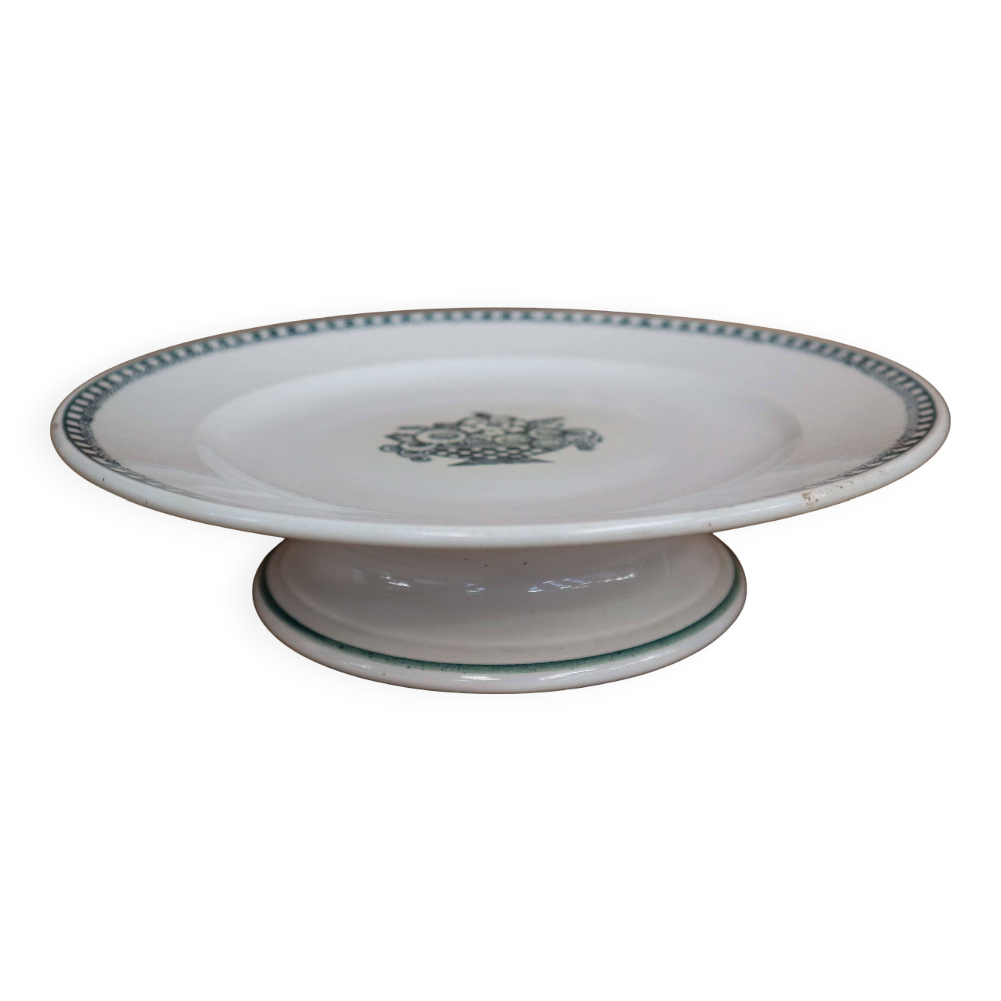 Saint Amand footed dish/compotier in old earthenware