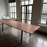 Large parquet effect dining table