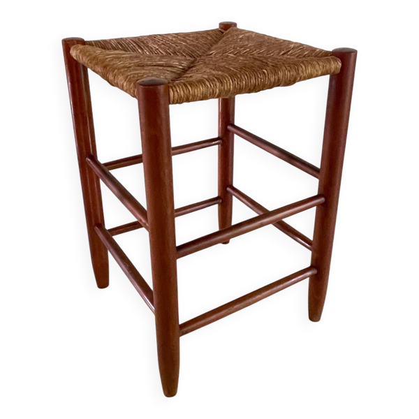 Tabouret géométrique paille vintage — Beyit