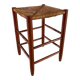 Geometric vintage straw stool