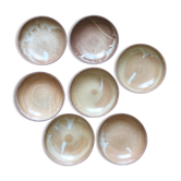 Lot of 7 dishes low in sandstone enameled Vintage