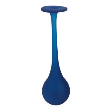 Vase en verre bleu translucide- Style Moretti