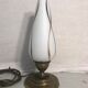 Ancient Golden Metal Lamp - Opaline White Reflector Painted Vintage 70s