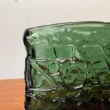 Swedish brutalist glass vase from the mid-century by Göte Augustsson for Ruda, 1960s.