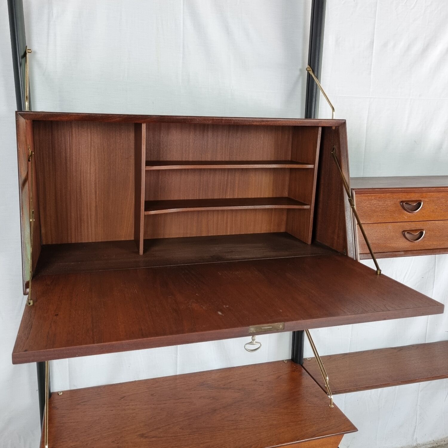 Mid-Century Modern Free Standing Teak Wall Unit by Louis van Teeffelen for WéBé