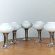 5 x lampes murales et plafonniers en verre chrome et opale GDR Narva VEB