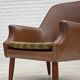 1970s, Danish armchair, artificial leather, teak wood legs.