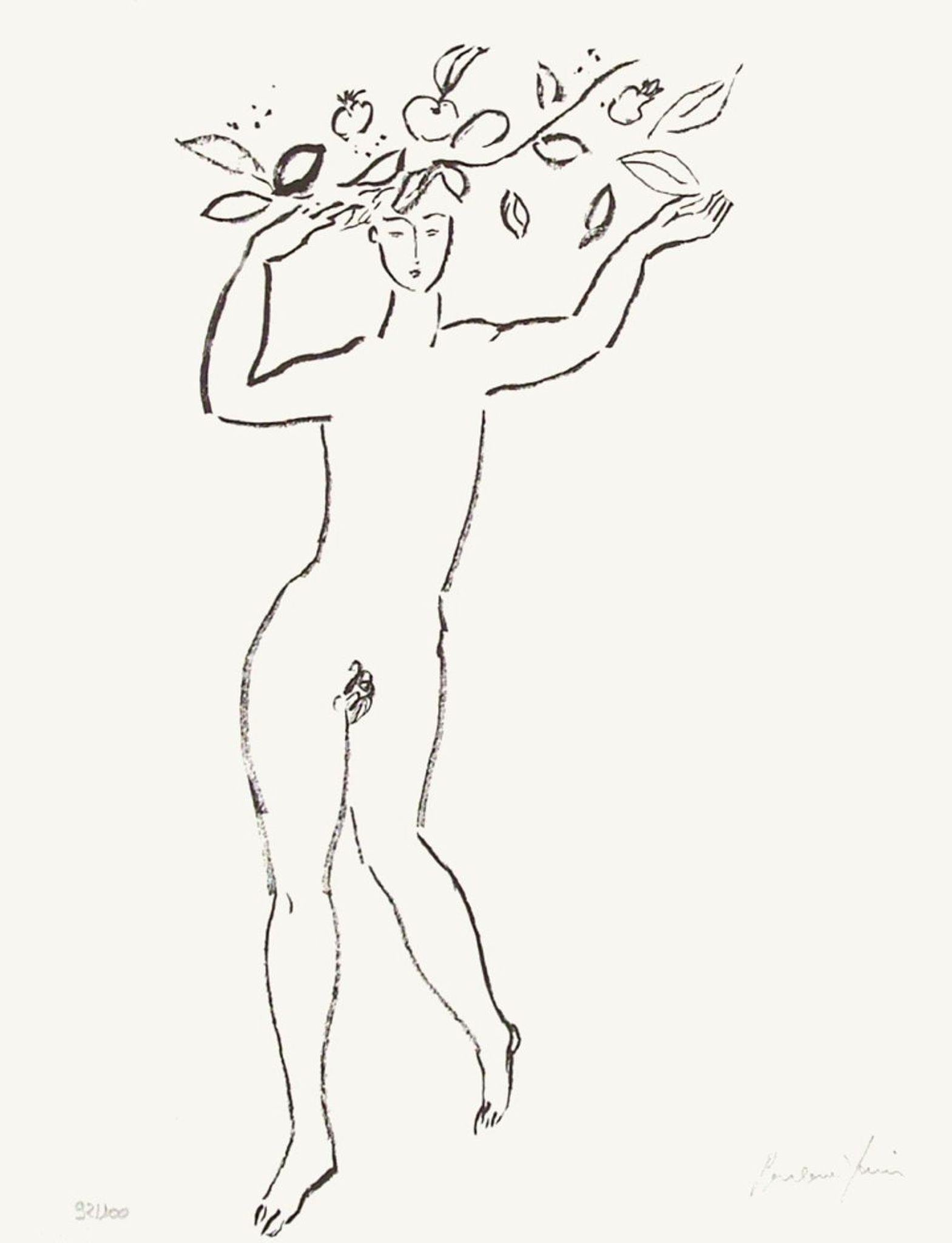 Pierre boncompain nu v 1990 lithographie
