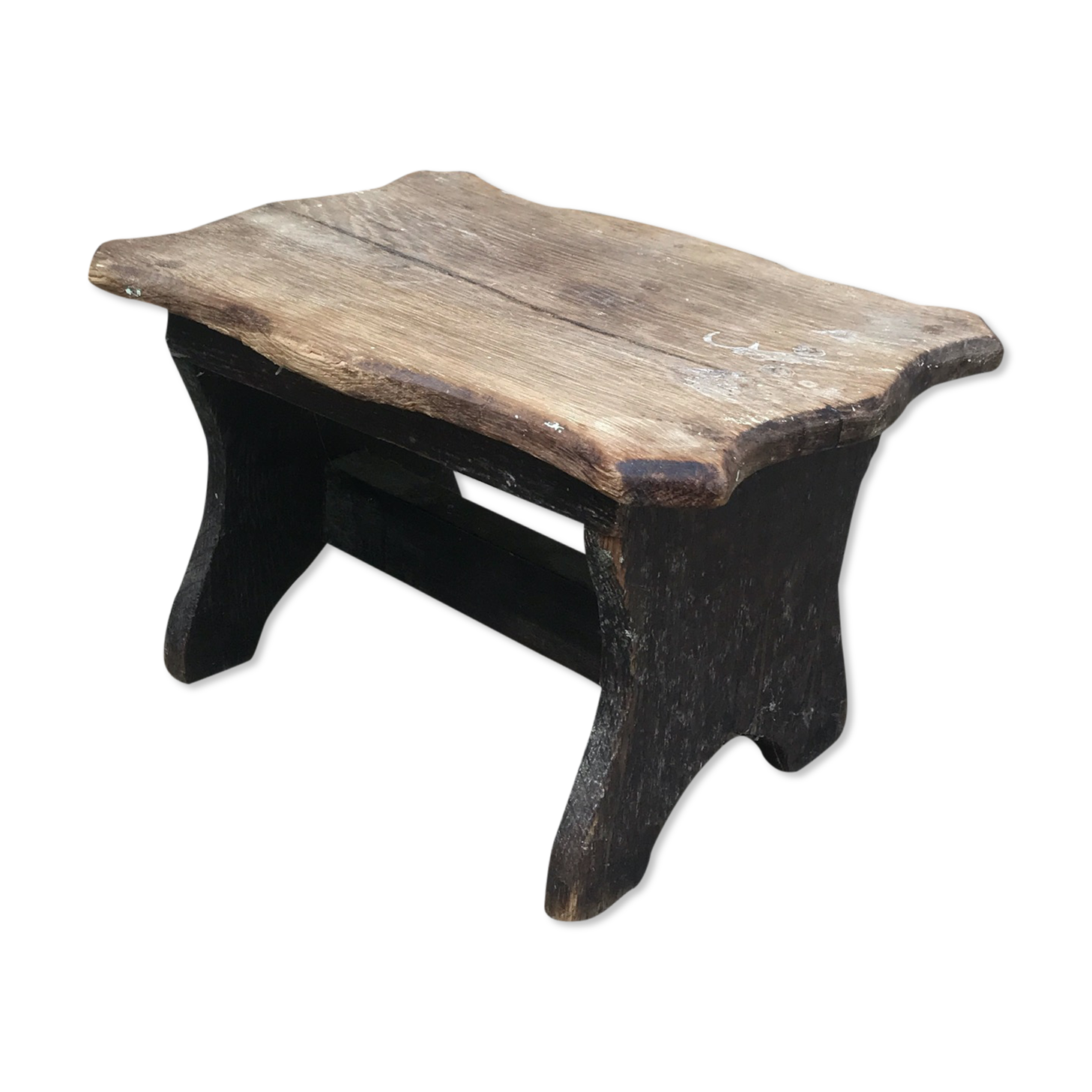 Walking stool feet in old wood