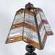 Monumental brutalist thick glass and metal table lamp by Longobard. Italy 1
