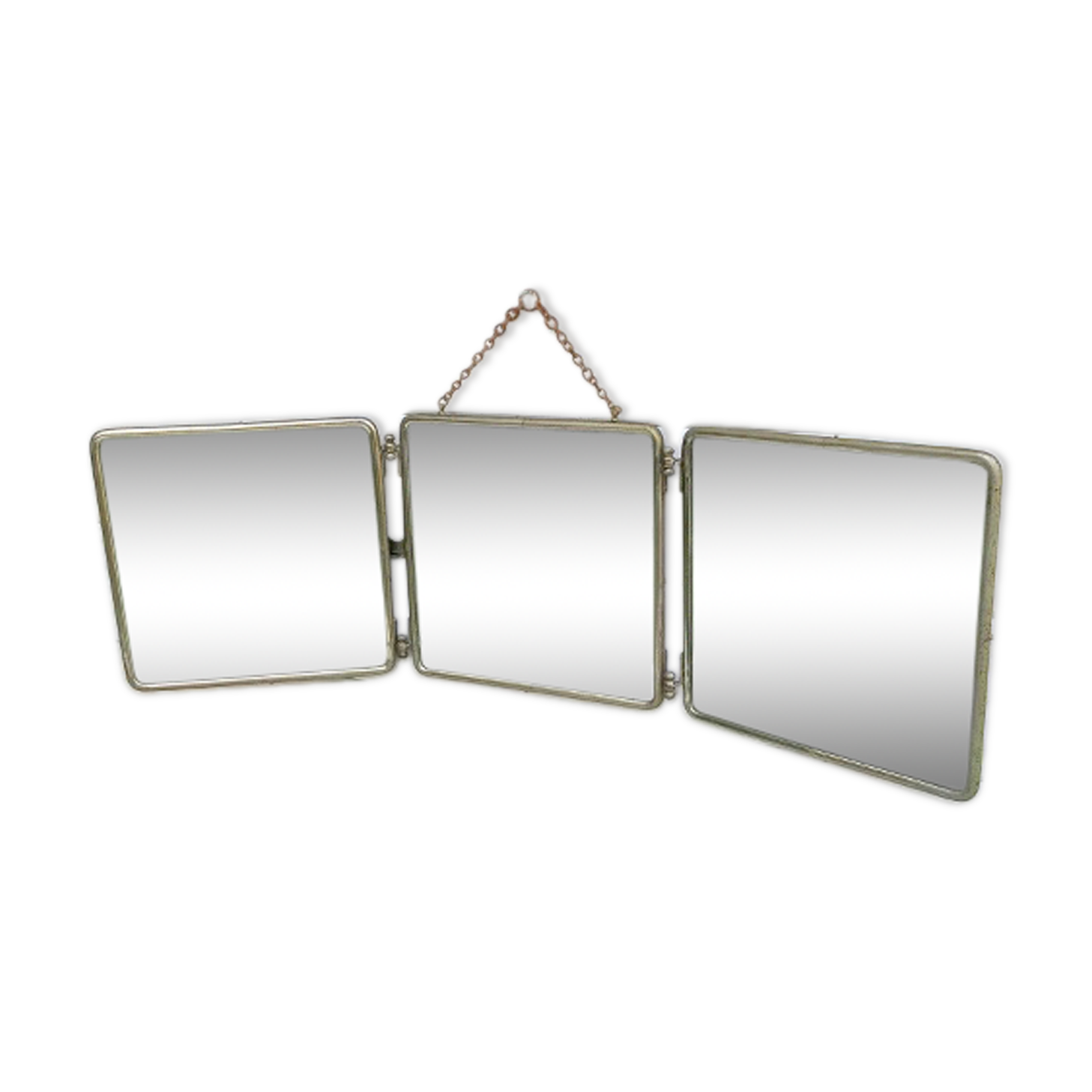 Former barber triptych mirror 77x24cm