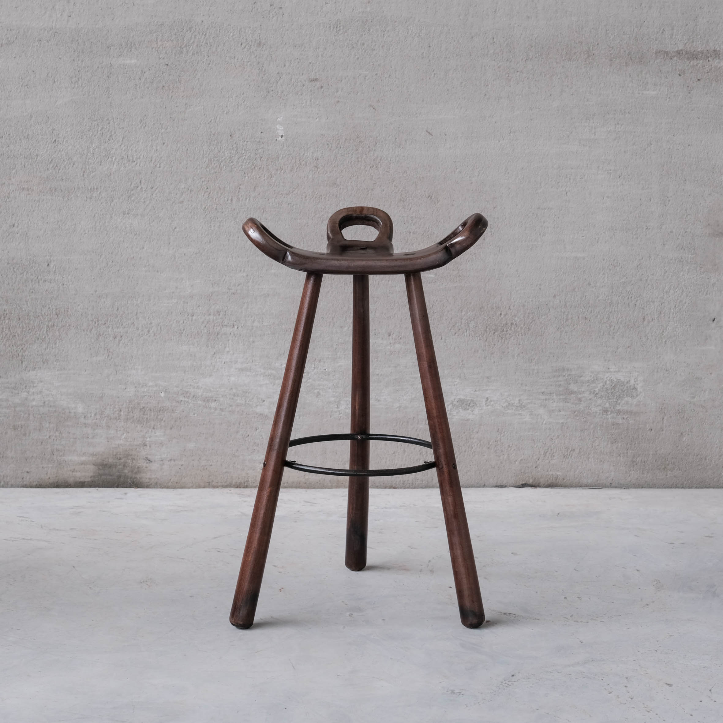 Brutalist Mid-Century 'Marbella' Bar Stool (2 Available)