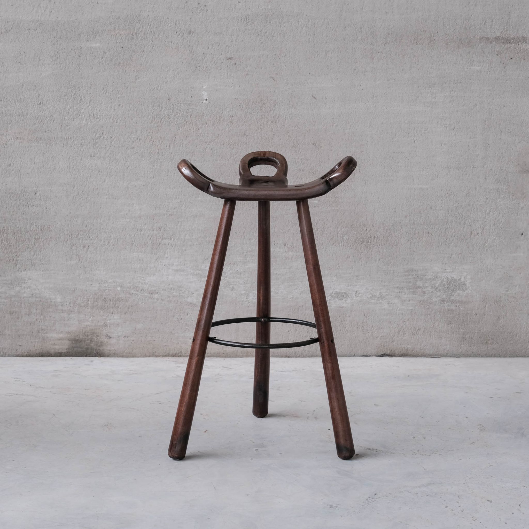 Brutalist Mid-Century 'Marbella' Bar Stool (2 Available)