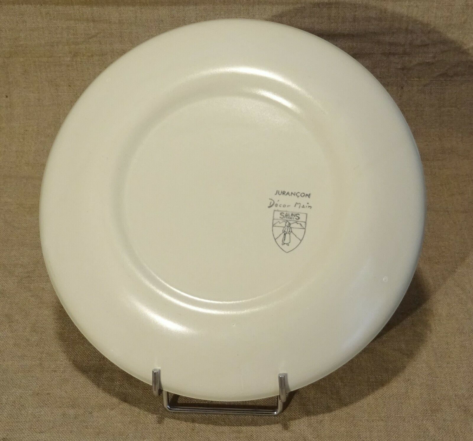 Set of 10 flat plates salins decoration Jurançon painted vintage hand