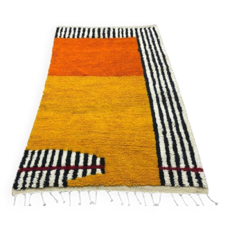Tapis orange jaune zebra maroccain en laine 150cmx250cm