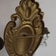 French Vintage Double Bronze & Crystal Wall Light - Stylized Dolphin Detail