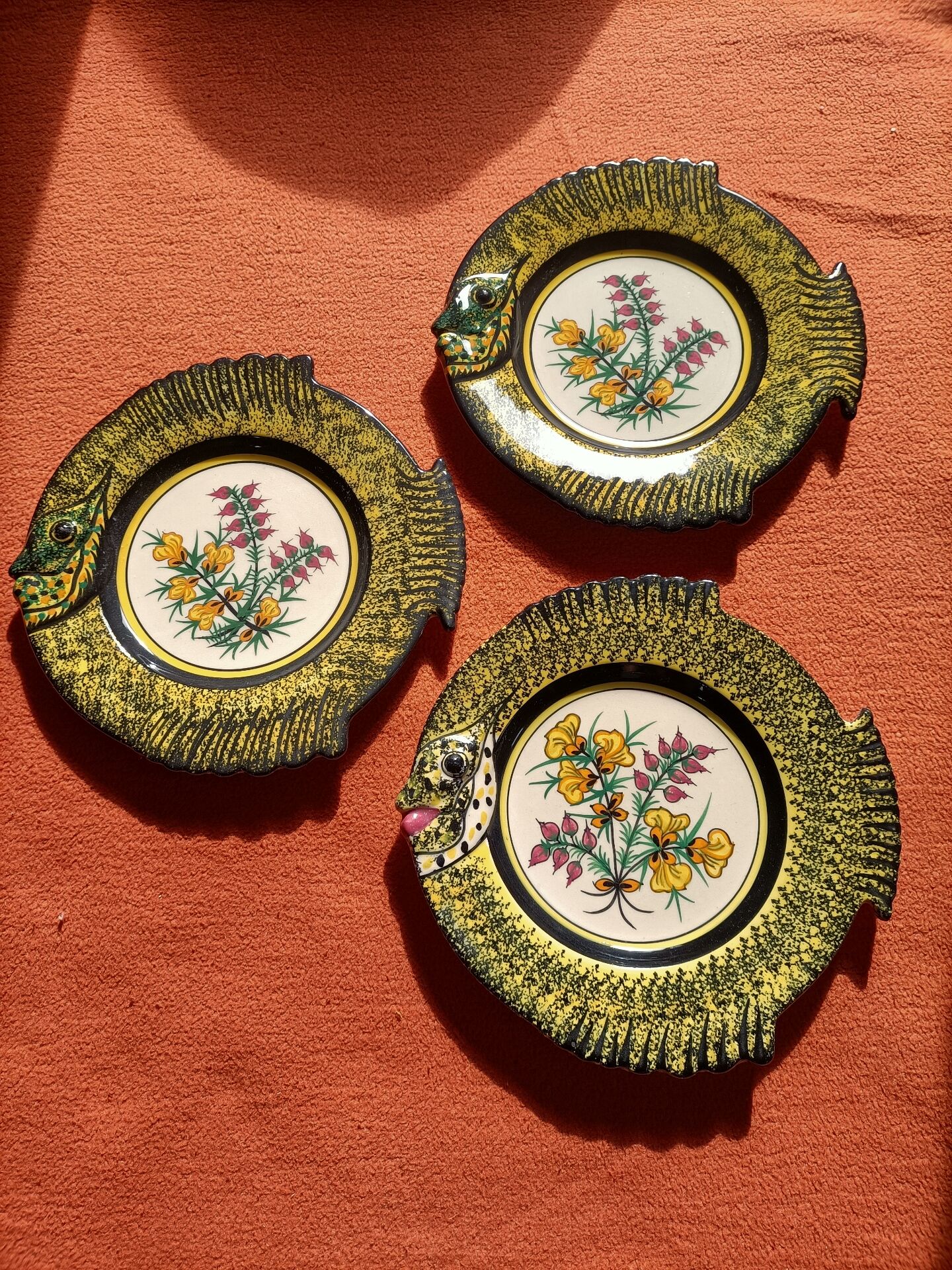 Ensemble d'assiettes Poissons Henriot Quimper
