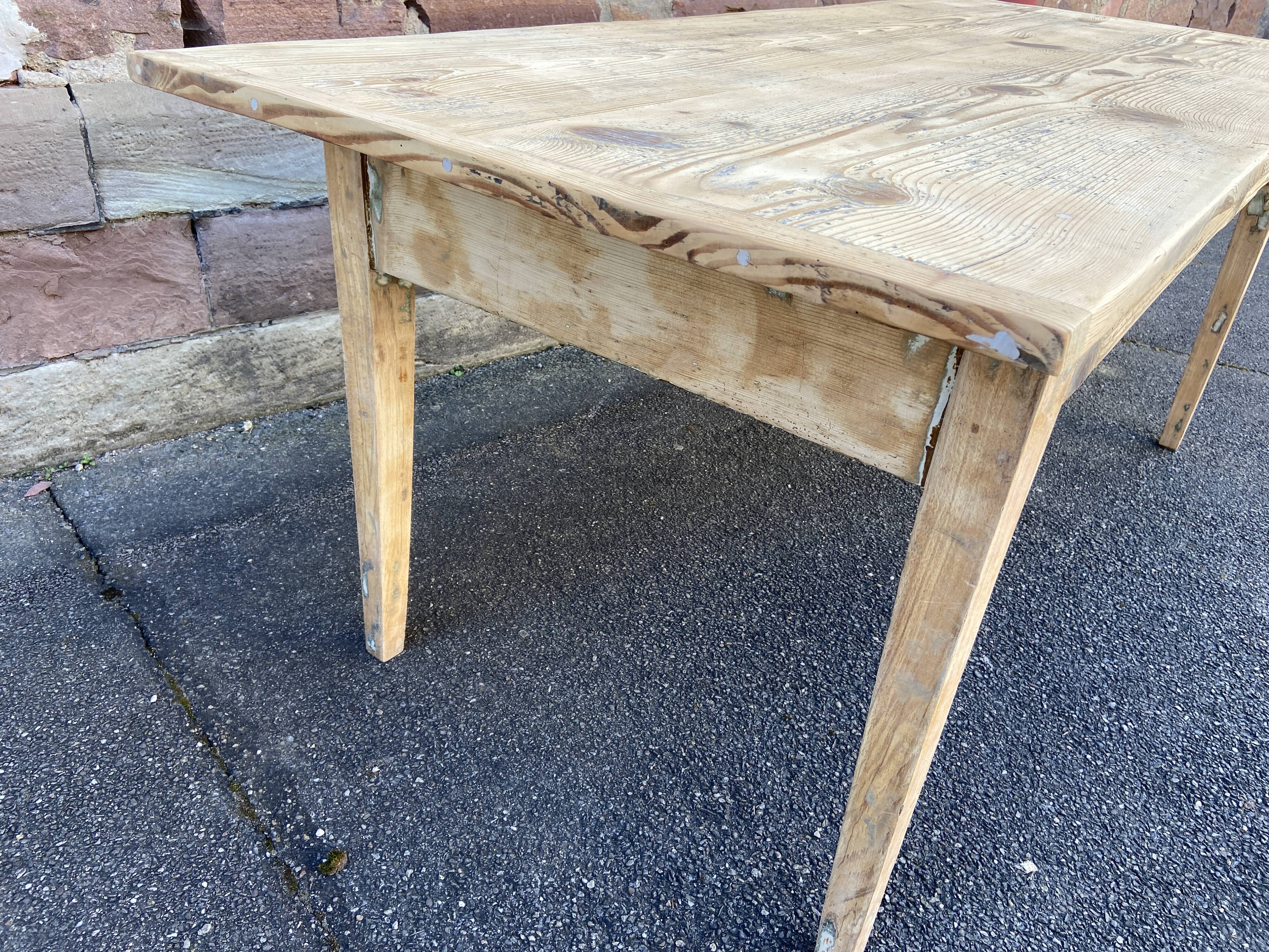 large farmhouse table Alsace 190cm fir 1900