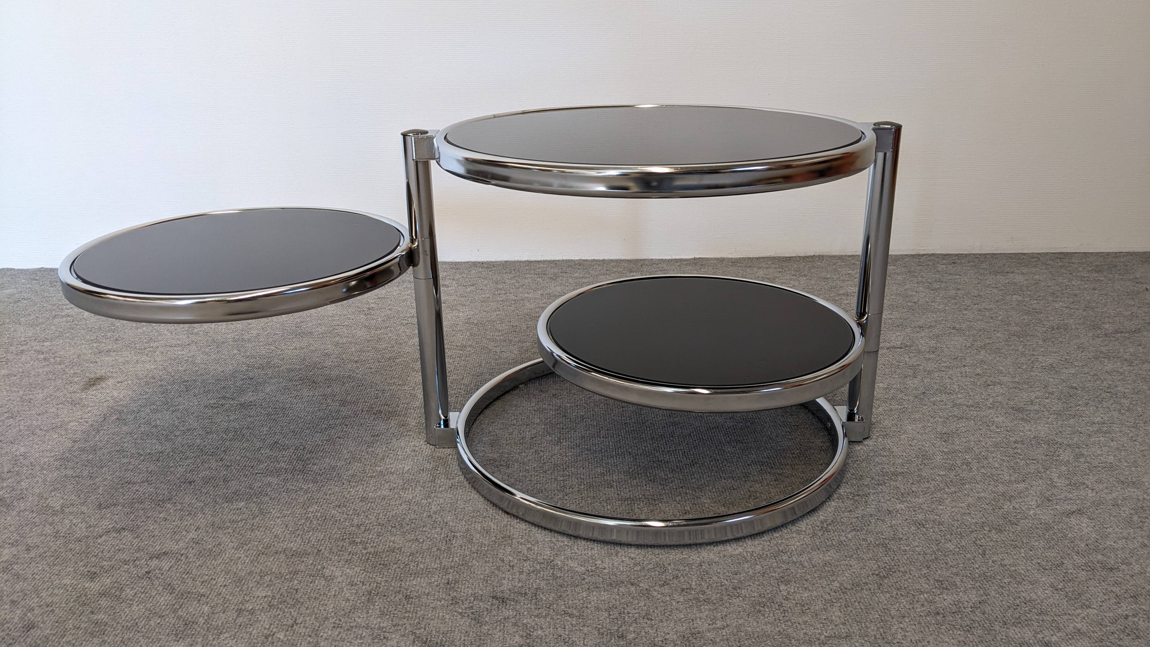 Space Age 3-tier coffee table by Leitmotiv-Swivel, Netherlands circa 1970