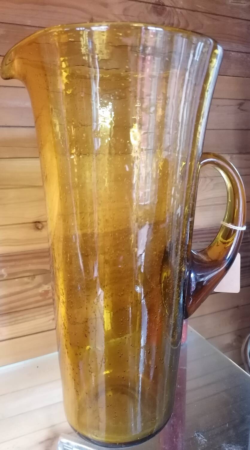 Blown glass pitcher