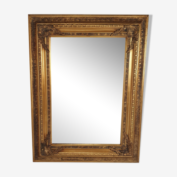 Miroir encadré en or de style baroque du milieu du siècle années 1960 94x124cm