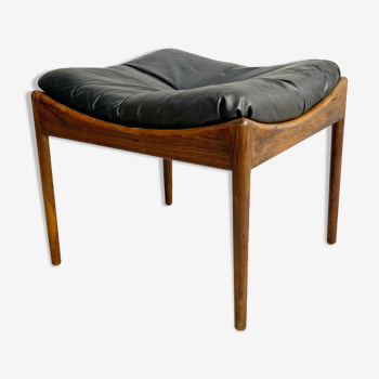 Danish Leather and Rosewood 'Modus' Ottoman by Kristian Vedel, c.1960