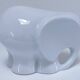 Two iridescent black and white ceramic elephants design