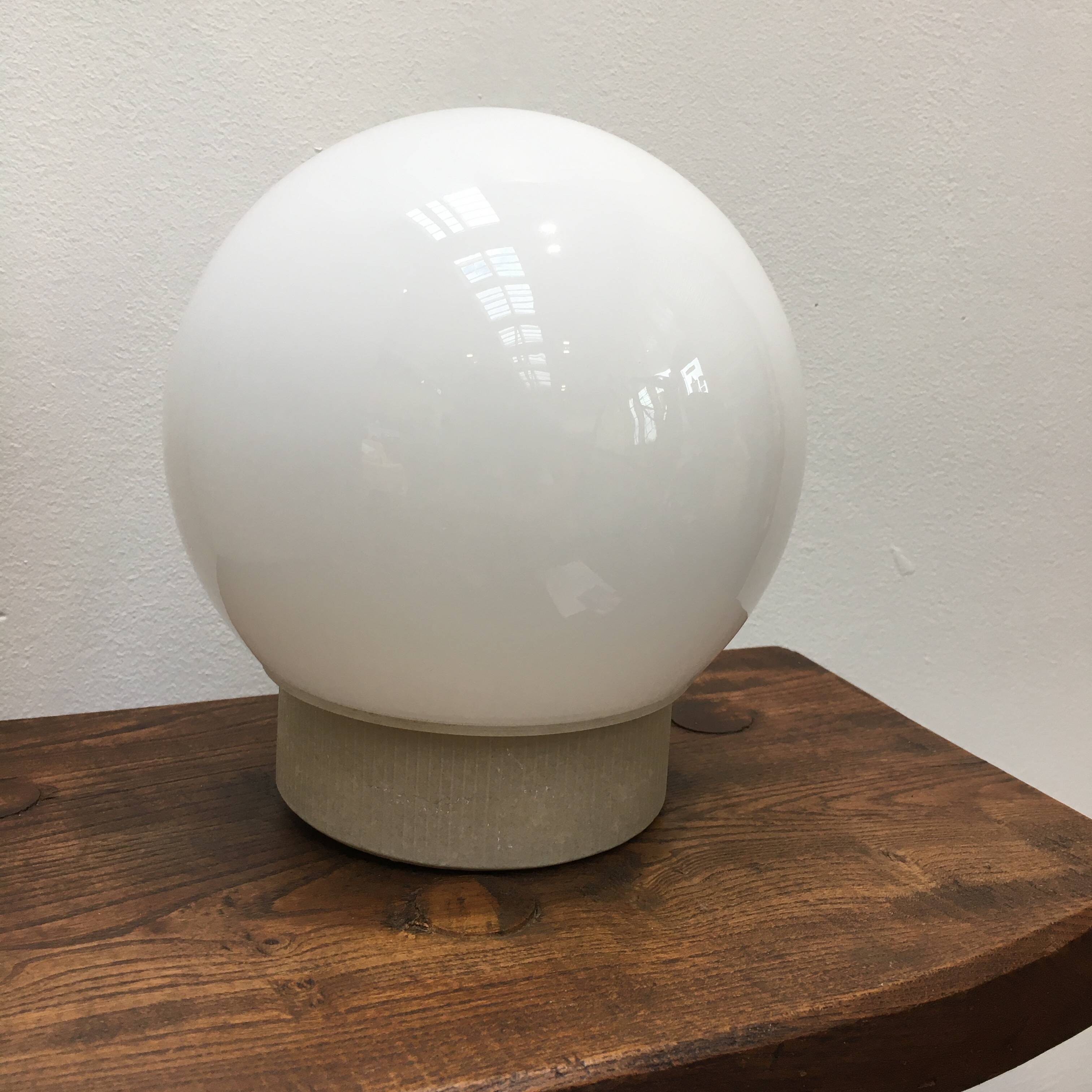 Bauhaus style wall lamp with opaline globe