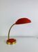 1950s desk lamp, red metal and brass