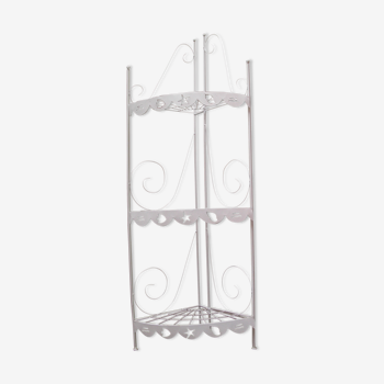 foldable corner wrought iron shelf, 60s
