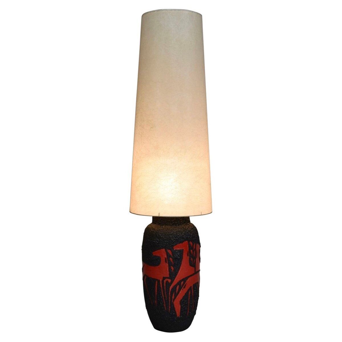 Vintage German ceramic floor lamp from Scheurich, 1970s