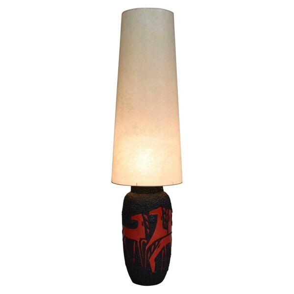 Lampe de sol en céramique allemande vintage de Scheurich, années 1970