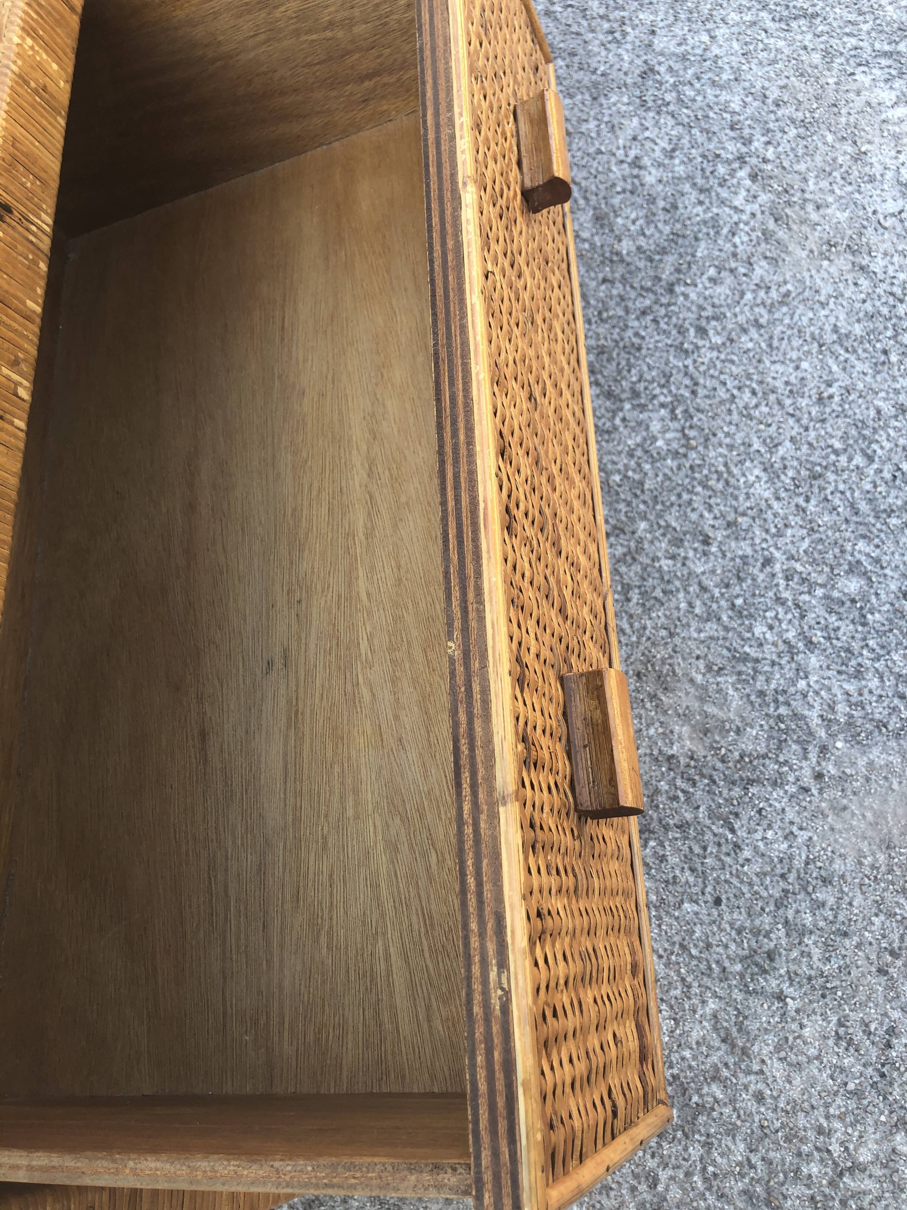 Vintage rattan dresser