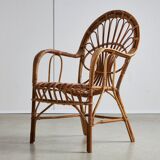 Italian Cane Garden Armchair, 1970s