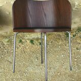 Ikea table late 20th century fusion model in dark wood and chrome legs