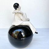 Vintage pierrot ceramic pot