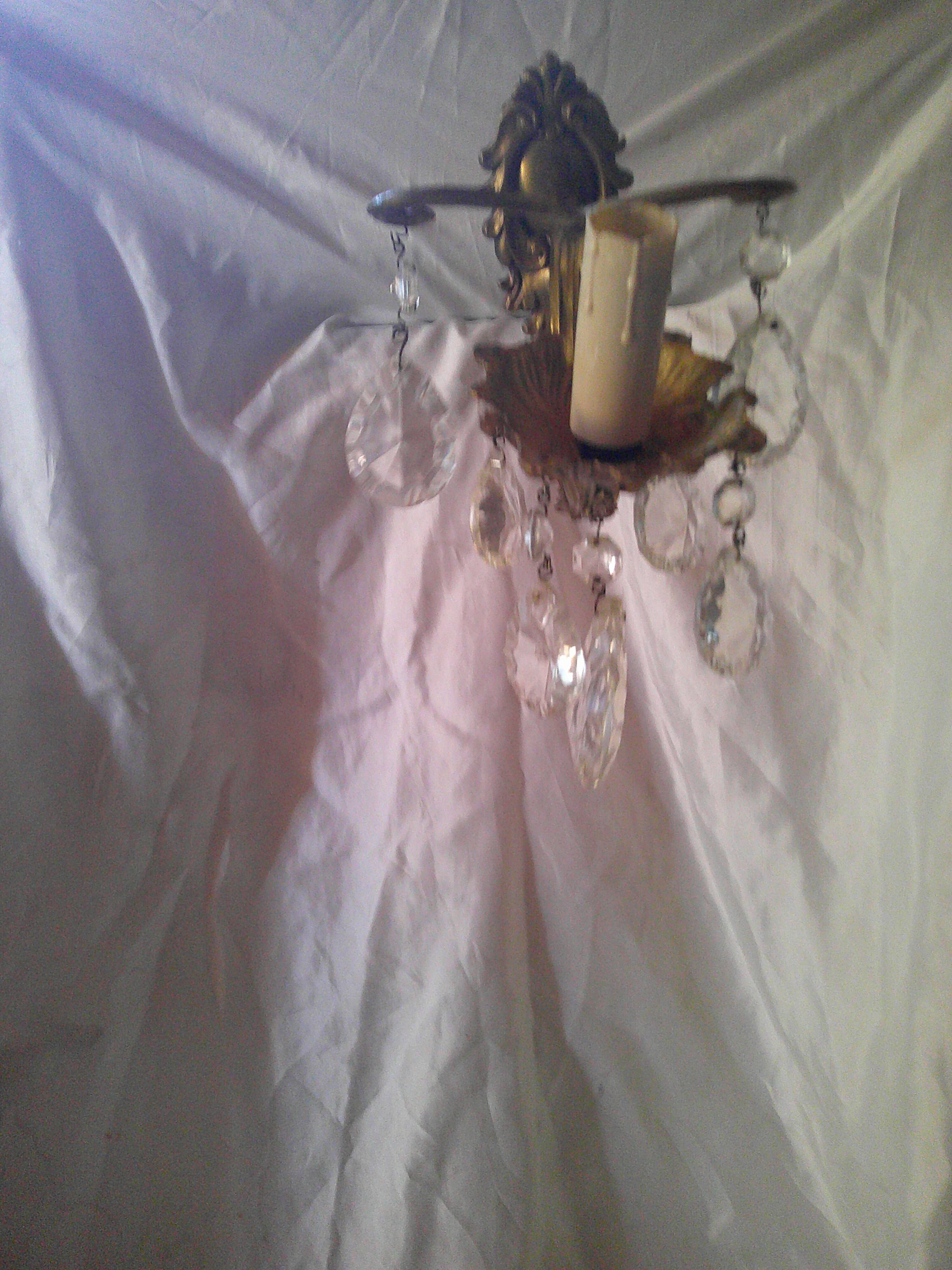 Brass wall light with pendants