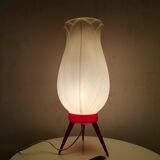 Red tripod table lamp by Hercules 1960s
