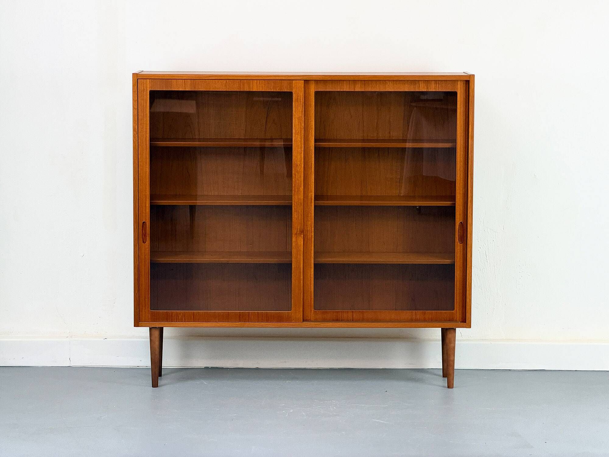 Danish Teak Cabinet with Glass Doors by Carlo Jensen for Hundevad, 1960s