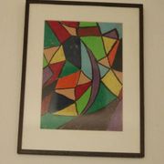 Média mixte suédoise/Pastel à l'huile sur panneau – “Ritad 66” par Ann Wazzgren