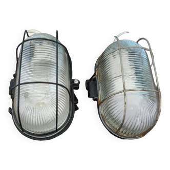 2 Bakelite, glass and metal portholes