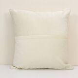 Square white kilim pillow with floral motif, handmade tribal vintage kilim pillow, boho throw pillow