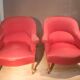 Paire de  fauteuil crapaud rouge