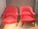 Paire de  fauteuil crapaud rouge