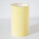 Handcrafted table lamp – Turned wood and yellow Vichy