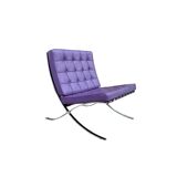 Purple lounge chair Barcelona by Mies van der Rohe for Knoll