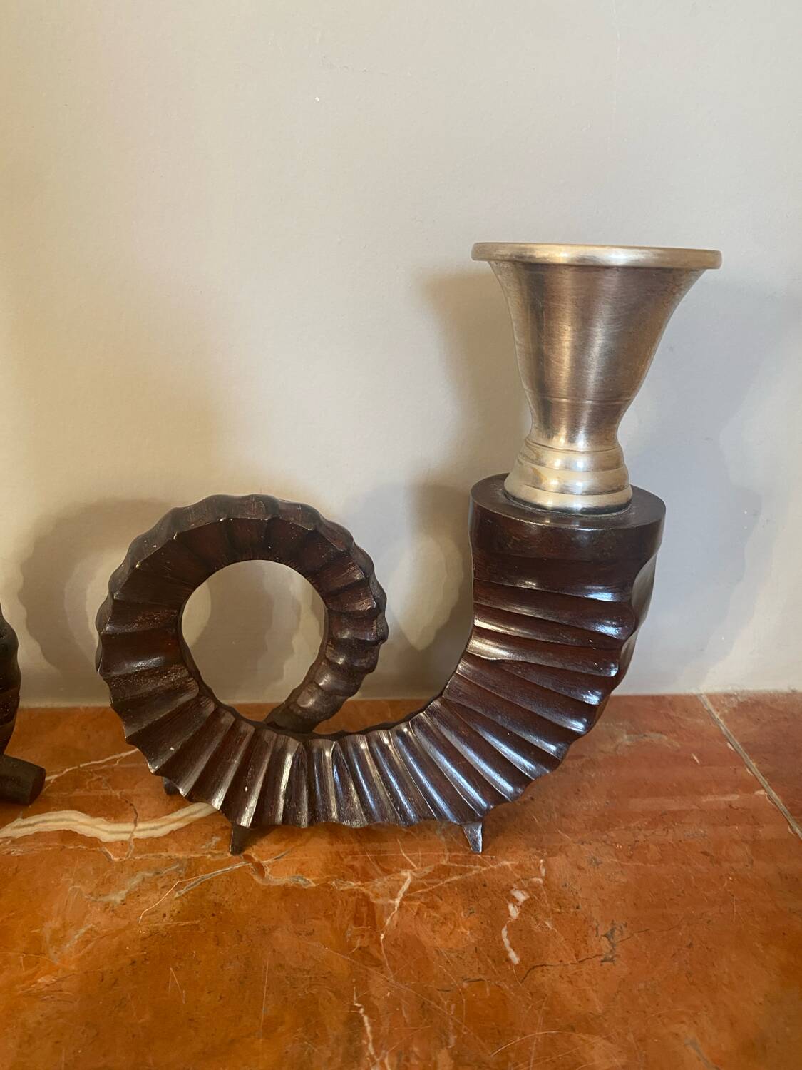 Pair of bronze candlesticks by Chapman