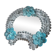 Small blue and white glass table or wall mirror from Murano, 1960s, Italy.